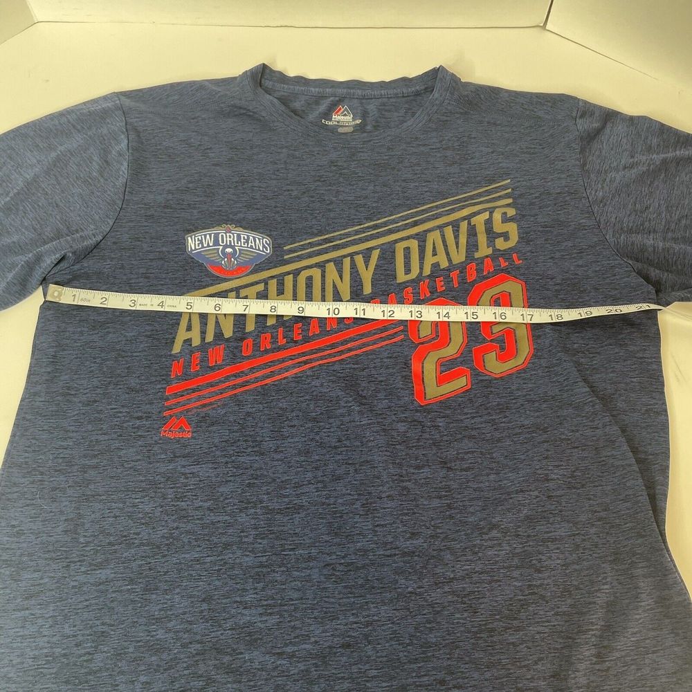New Orleans Pelicans Majestic Cool Base Shirt, Large, Blue, Anthony Davis #23 - Picture 5 of 7
